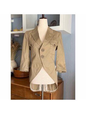 COMME des GARCONS Cotton Stretch Tail Jacket Size M Khaki